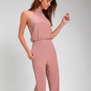 🆕 LULU’S Pink Halter Jumpsuit
